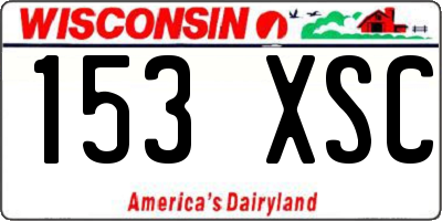 WI license plate 153XSC