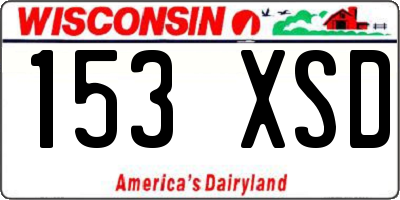 WI license plate 153XSD