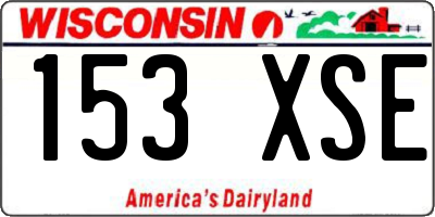 WI license plate 153XSE