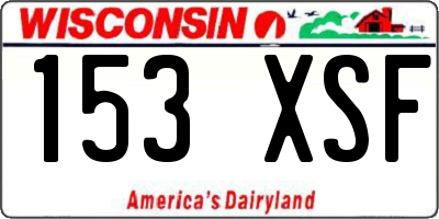 WI license plate 153XSF