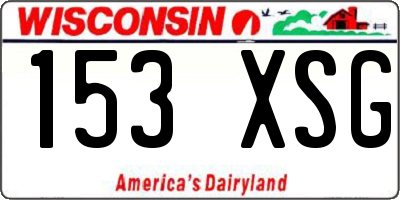 WI license plate 153XSG