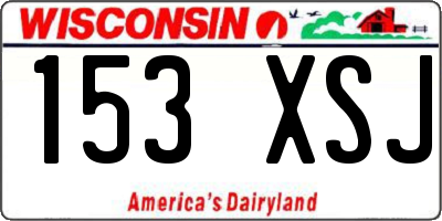 WI license plate 153XSJ
