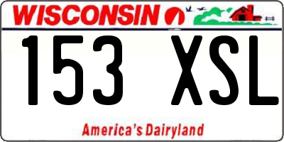 WI license plate 153XSL