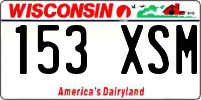 WI license plate 153XSM