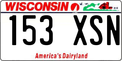 WI license plate 153XSN