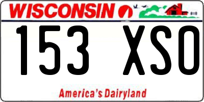 WI license plate 153XSO