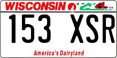 WI license plate 153XSR