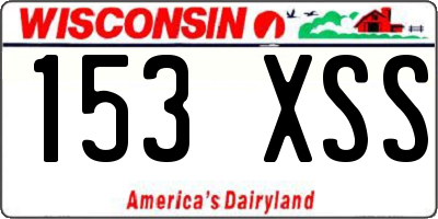 WI license plate 153XSS