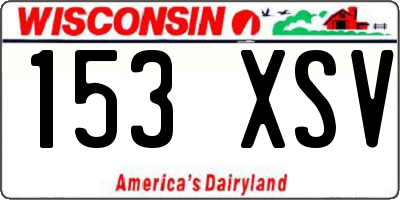WI license plate 153XSV