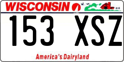 WI license plate 153XSZ