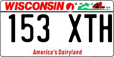WI license plate 153XTH