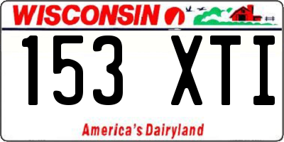 WI license plate 153XTI