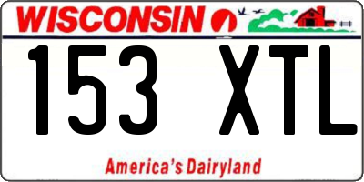 WI license plate 153XTL