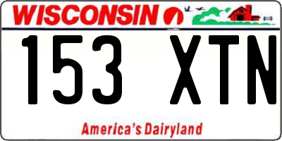 WI license plate 153XTN