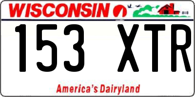 WI license plate 153XTR