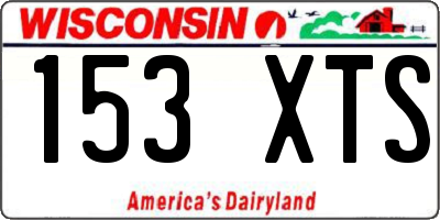WI license plate 153XTS
