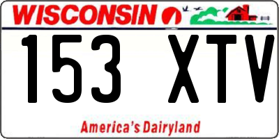 WI license plate 153XTV