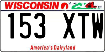 WI license plate 153XTW