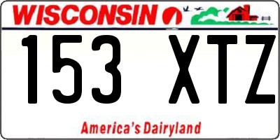 WI license plate 153XTZ