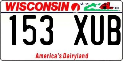 WI license plate 153XUB