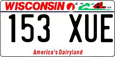 WI license plate 153XUE
