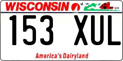 WI license plate 153XUL
