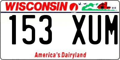 WI license plate 153XUM