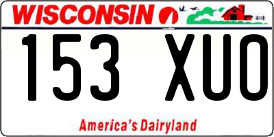 WI license plate 153XUO