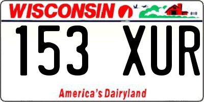 WI license plate 153XUR
