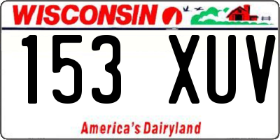 WI license plate 153XUV
