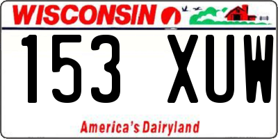 WI license plate 153XUW