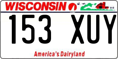 WI license plate 153XUY