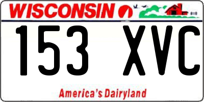 WI license plate 153XVC