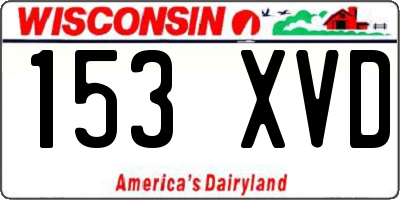 WI license plate 153XVD
