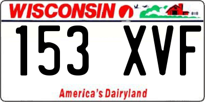 WI license plate 153XVF