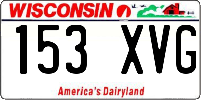 WI license plate 153XVG
