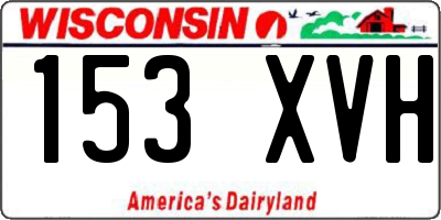 WI license plate 153XVH