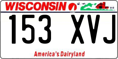 WI license plate 153XVJ