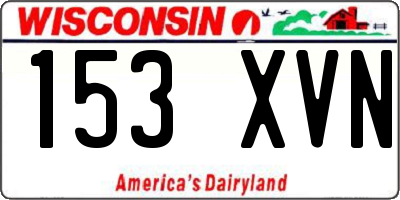 WI license plate 153XVN