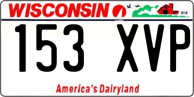WI license plate 153XVP