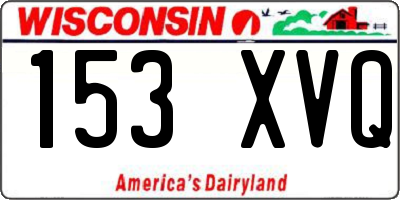 WI license plate 153XVQ