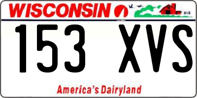 WI license plate 153XVS