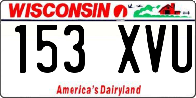 WI license plate 153XVU