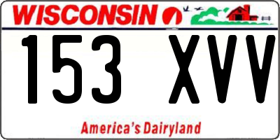 WI license plate 153XVV