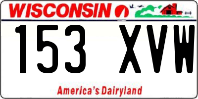 WI license plate 153XVW