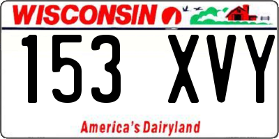 WI license plate 153XVY