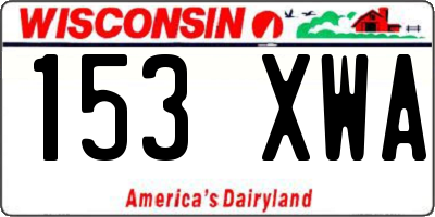 WI license plate 153XWA