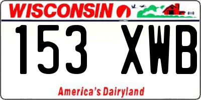 WI license plate 153XWB