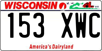 WI license plate 153XWC