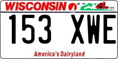 WI license plate 153XWE